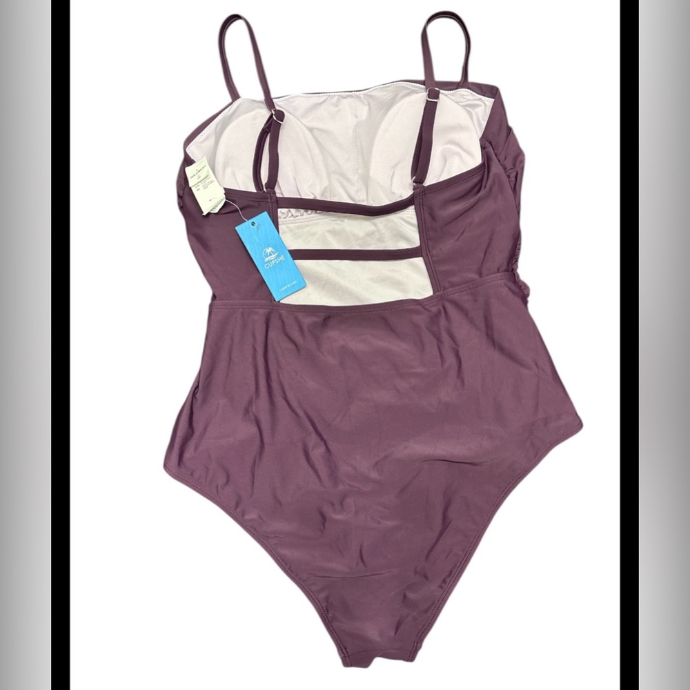 CUPSHE Women Swimsuit One Piece Bathing Suit Square Neck Cutout Back F14 - Picture 7 of 8